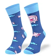 Skarpetki męskie - Kolorowe asymetryczne skarpetki, Świnki, 35/38 - miniaturka - grafika 1