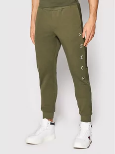 Tommy Hilfiger Spodnie dresowe Mono Design MW0MW22154 Zielony Regular Fit - Spodnie sportowe męskie - miniaturka - grafika 1