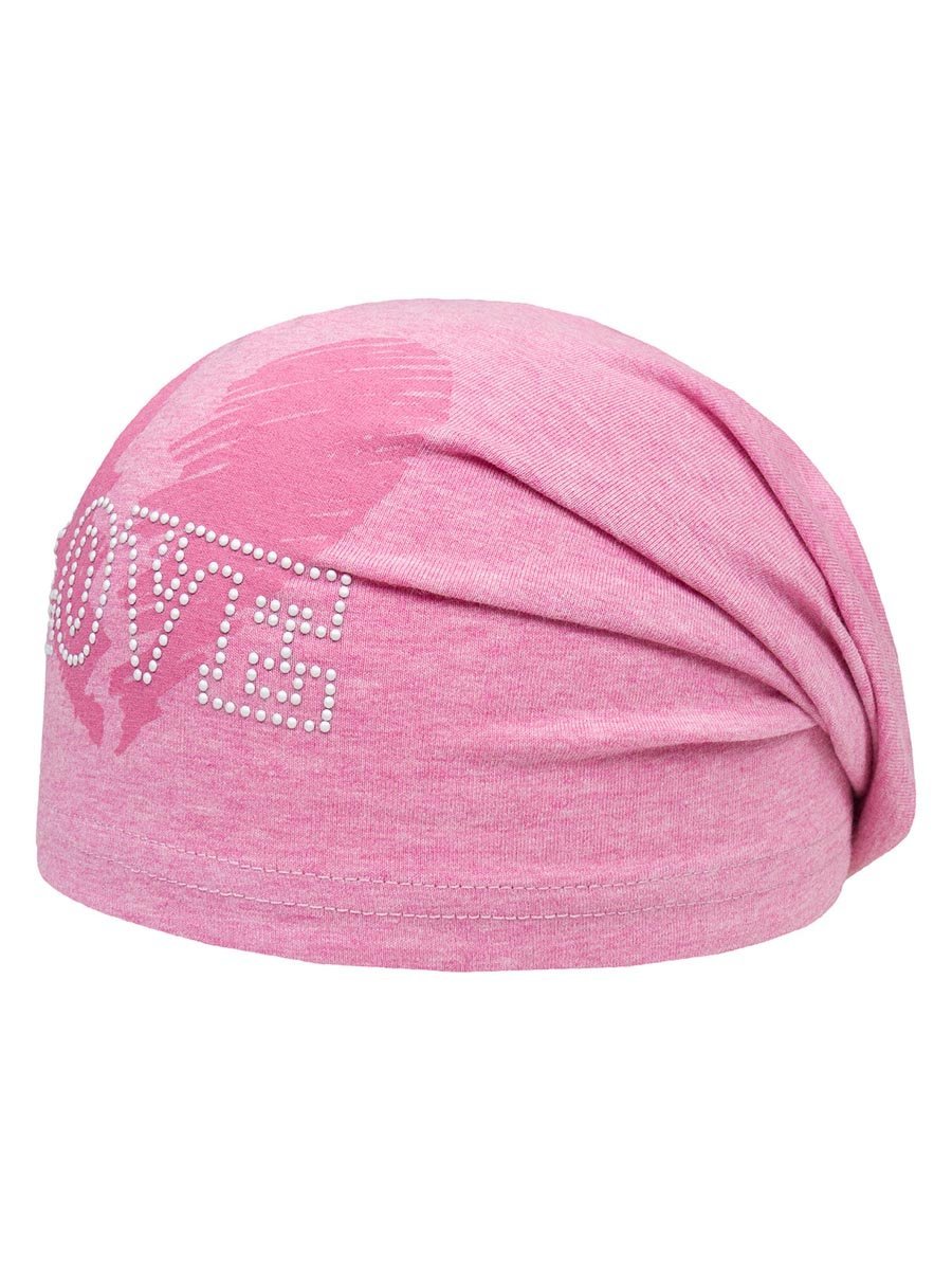 Dziewczęca czapka z połówkami serc różowa Döll r.53
