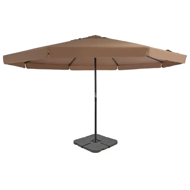 Parasol ogrodowy 3,85m x 5m, aluminiowy, UV, korbka, stalowa podstawa, czar