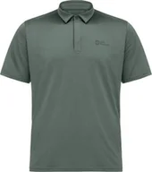 Koszulki męskie - Jack Wolfskin Jack Wolfskin Delfami Polo Shirt 1809801-6000 Czarne S - miniaturka - grafika 1