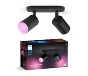 Lampy sufitowe - Philips - LED RGBW Ściemnialne oświetlenie punktowe Hue FUGATO 2xGU10/4,2W/230V czarne - miniaturka - grafika 1