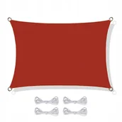 Parasole ogrodowe - Żagiel przeciwsłoneczny daszek zacieniacz 3x2 ciemny czerwony - miniaturka - grafika 1