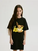 Sukienki i spódniczki dla dziewczynek - Reserved - Sukienka Pokémon - czarny - miniaturka - grafika 1
