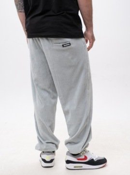 Spodnie Sztruksowe Materiałowe Na Gumce Męskie Szare Jigga Cord M