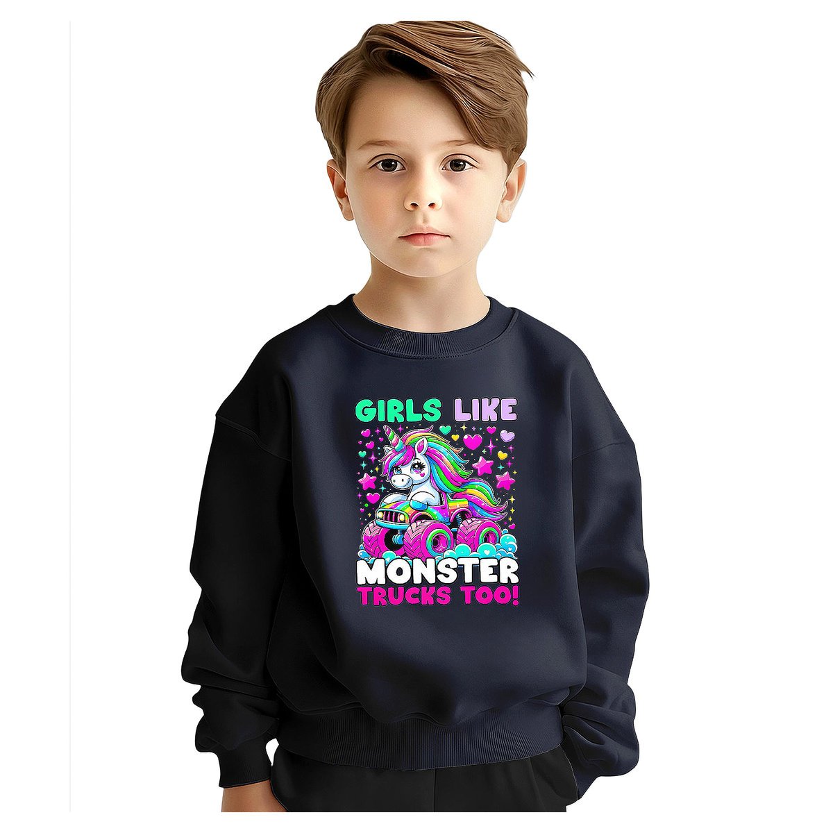 BLUZA DZIECIĘCA MONSTER TRUCK JEDNOROŻEC 134-140 DLA CHŁOPCA DZIEWCZYNKI