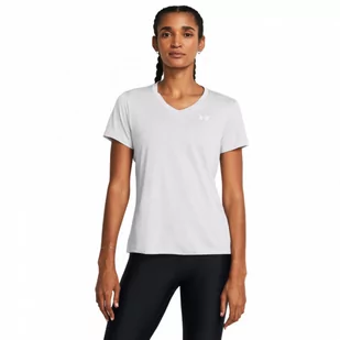 Damska koszulka treningowa Under Armour Tech SSV- Twist - szara - UNDER ARMOUR - Koszulki sportowe damskie - miniaturka - grafika 1