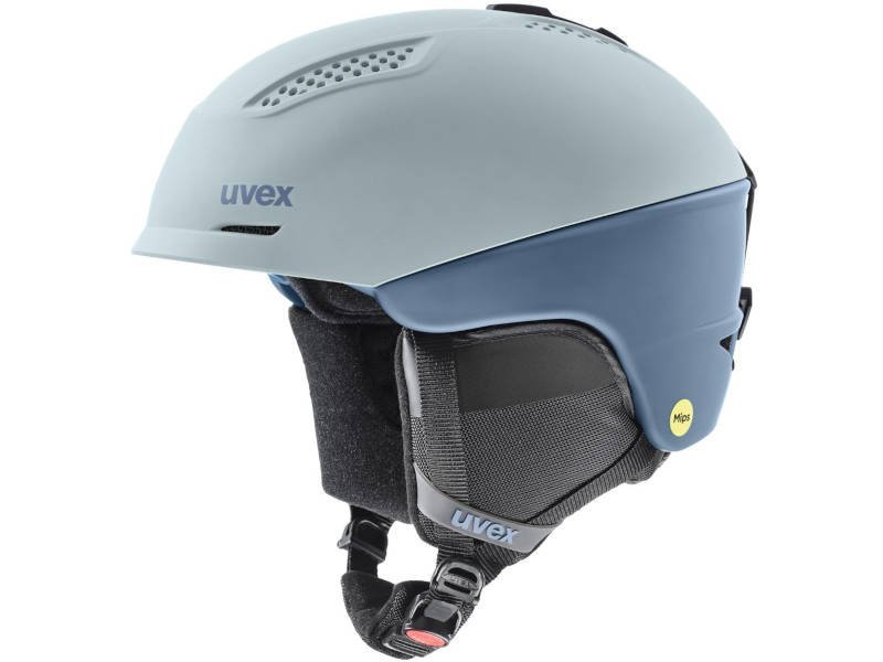 uvex ultra MIPS - kask narciarski unisex - system MIPS - indywidualna regulacja wielkości - glacier - stone blue matt - 51-55 cm