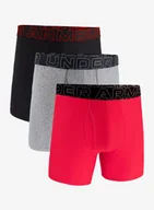 Kurtki narciarskie - Bokserki termoaktywne Under Armour Performance Tech 6 in 3-Pack Boxerjock - red/castlerock full heather - miniaturka - grafika 1