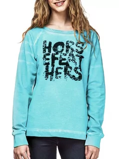 Bluzy dla dziewczynek - Horsefeathers LEA washed aqua bluza damska - M - grafika 1