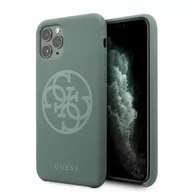 Etui i futerały do telefonów - Guess Etui Silicone 4G do iPhone 11 Pro khaki - miniaturka - grafika 1