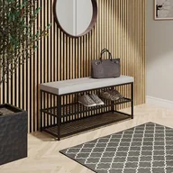 Ławki do przedpokoju - Pikowana ławka do przedpokoju Asa, półki na buty - miniaturka - grafika 1