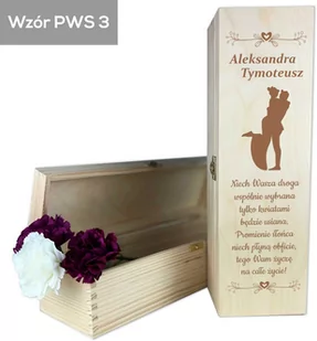 Skrzynka na wino alkohol Wino Prezent Ślubny z imionami - Gadżety dla niej i dla niego - miniaturka - grafika 1