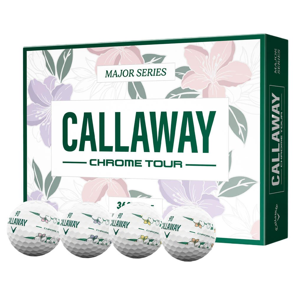 Piłki golfowe Callaway Chrome Tour 26 White April Major Stripe