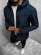 Kurtki męskie - KURTKA SOFTSHELL PRZEJŚCIOWA MĘSKA Z KAPTUREM GRANATOWA OZONEE JS/HM191/4 - Ozonee - miniaturka - grafika 1