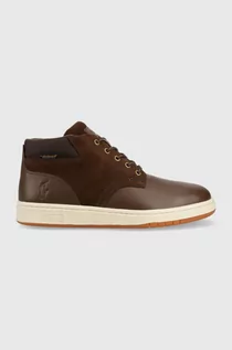 Botki męskie - Polo Ralph Lauren buty Sneaker Boot męskie kolor brązowy 809856000000 - grafika 1