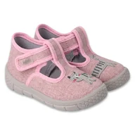 Buty dla dziewczynek - Befado  obuwie dziecięce  631P020 różowe szare - miniaturka - grafika 1