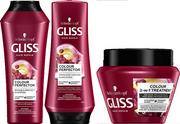 Zestawy kosmetyków damskich - Schwarzkopf Gliss Colour Perfector Trio - zestaw do włosów farbowanych z szamponem, odżywką i maską - miniaturka - grafika 1