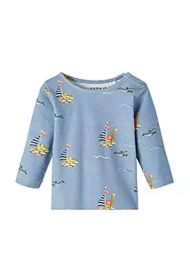 NAME IT Nbmfawn Ls Top dla chłopców, Dusty Blue, 62 - Bluzki dla niemowląt - miniaturka - grafika 1