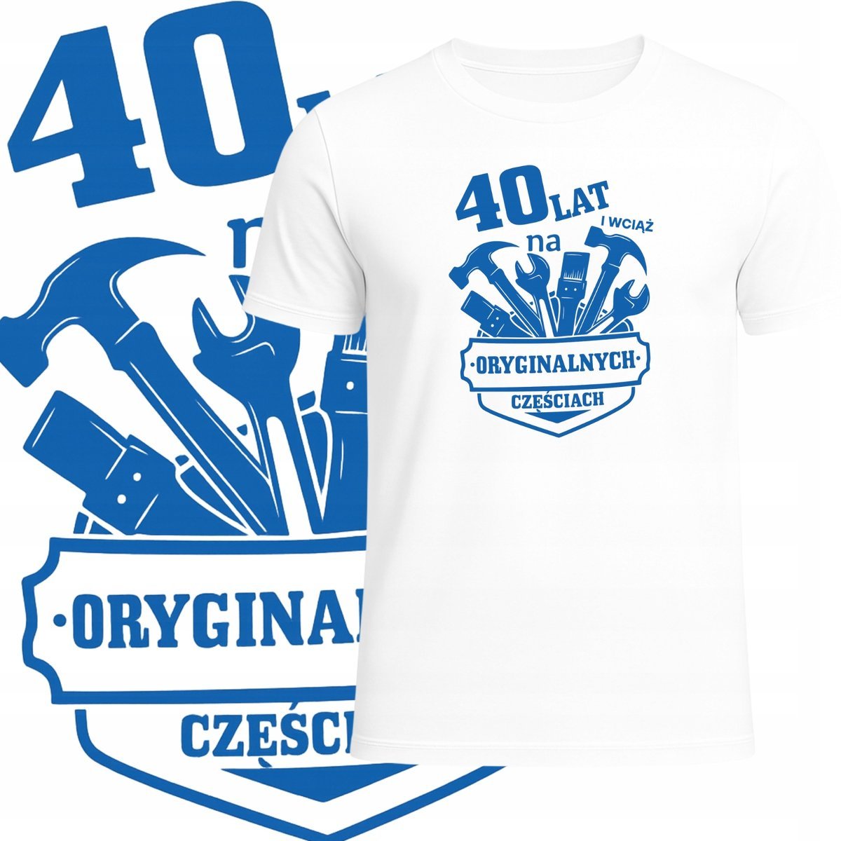 T-SHIRT MĘSKI KOSZULKA NADRUK 40 LAT ZABAWNY PREZENT NA URODZINY L