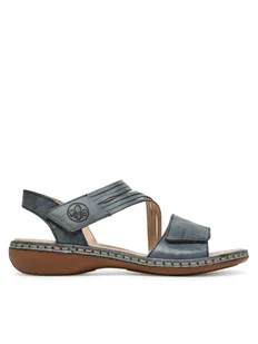 Rieker Sandały 65964-12 Niebieski - Sandały damskie - miniaturka - grafika 1