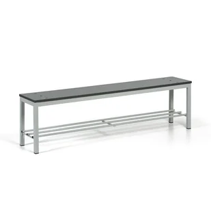 Ławka do szatni z półką na buty, siedzisko - laminat, długość 1500 mm, grafitowa - Wyposażenie sportowe i gimnastyczne - miniaturka - grafika 1