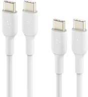 Kable USB - Belkin Kabel x2 Boost Charge PVC 2-Pack USB-C do USB-C 1m, biały - miniaturka - grafika 1
