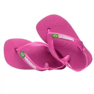 Havaianas Baby Brasil Logo II, Sandały Unisex-Bimbi 0-24, Pink, 26 EU, Różowy, 26 EU - Buty dla dziewczynek - miniaturka - grafika 1