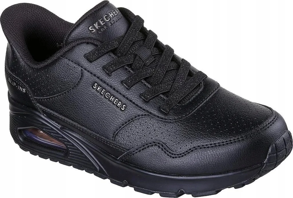 SKECHERS SPORTOWE CZARNE BUTY Z SKÓRY EKOLOGICZNEJ STOPWALK 38,5 26MA