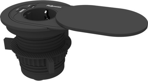 Fellowes Gniazdo wbudowane Biurko 230V USB-A,USB-C czarny