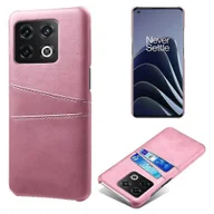 Etui i futerały do telefonów - Dla OnePlus 10 Pro 5G Powlekany PU twardy PC Podwójna osłona ochronna Etui na kartę Etui na telefon komórkowy Wielobarwny Rose Gold - miniaturka - grafika 1