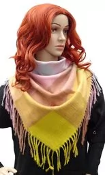 Chusta jesienno-zimowa ciepła krata frędzle AXD-13-9 - Apaszki i szaliki damskie - miniaturka - grafika 1