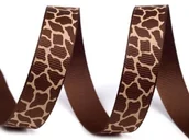Prace ręczne dla dzieci - Taśma rypsowa ,, żyrafa ,, 15 mm (1mb ) BRĄZOWA - miniaturka - grafika 1