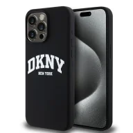 Etui i futerały do telefonów - Etui DKNY Liquid Silicone White Printed Logo MagSafe na iPhone 14 Pro Max - czarne - miniaturka - grafika 1