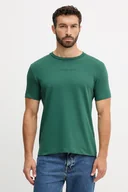 Koszulki męskie - Trussardi t-shirt bawełniany męski kolor zielony z aplikacją G0308000054N - miniaturka - grafika 1