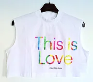 Koszulki i topy damskie - Calvin Klein koszulka damska biały M This is Love - miniaturka - grafika 1