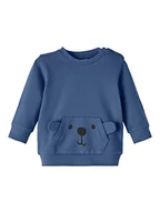 Bluzy dla dziewczynek - NAME IT Nbmbast LS Sweat UNB Bluza Dzieci Niemowlęta, Bijou Blue, 56 - miniaturka - grafika 1
