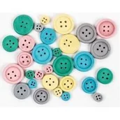 Dekoratorstwo - Guziki drewnianie 01 - Pastelowe - Fandy - miniaturka - grafika 1