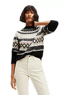Swetry damskie - Desigual Women's Black JERS_TIGNES 2000 sweter damski, M - miniaturka - grafika 1