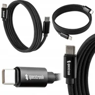 Kable komputerowe i do monitorów - Kabel magnetyczny USB-C Spacetronik 1,2m 60W 480 Mbps 8K przewód czarny - miniaturka - grafika 1