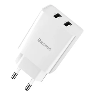 Baseus szybka ładowarka sieciowa 2x USB 10,5 W 2,1 A + kabel USB - Lightning 2,4 A 1 m biały (TZCCFS-R02) - Ładowarki do telefonów - miniaturka - grafika 2