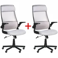 Fotele i krzesła biurowe - Krzesło biurowe Eiger 1+1 Gratis, szary - miniaturka - grafika 1