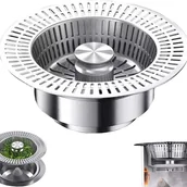 Korki do umywalek - Korek do zlewu kuchennego 3 w 1, stal nierdzewna 304, uniwersalny z sitkiem i systemem wysuwanym - miniaturka - grafika 1