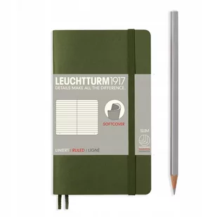 Leuchtturm 1917 349287 Notitieboek, pocket (A6), softcover, gelinieerd, 121 paginas, army 349287 - Pozostałe akcesoria dla plastyków - miniaturka - grafika 1