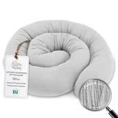 Poduszki do karmienia - Poduszka boczna do spania muślinowa poduszka na ciało węża 150 cm - długa poduszka bed roll poduszka do spania pod szyję szara - miniaturka - grafika 1