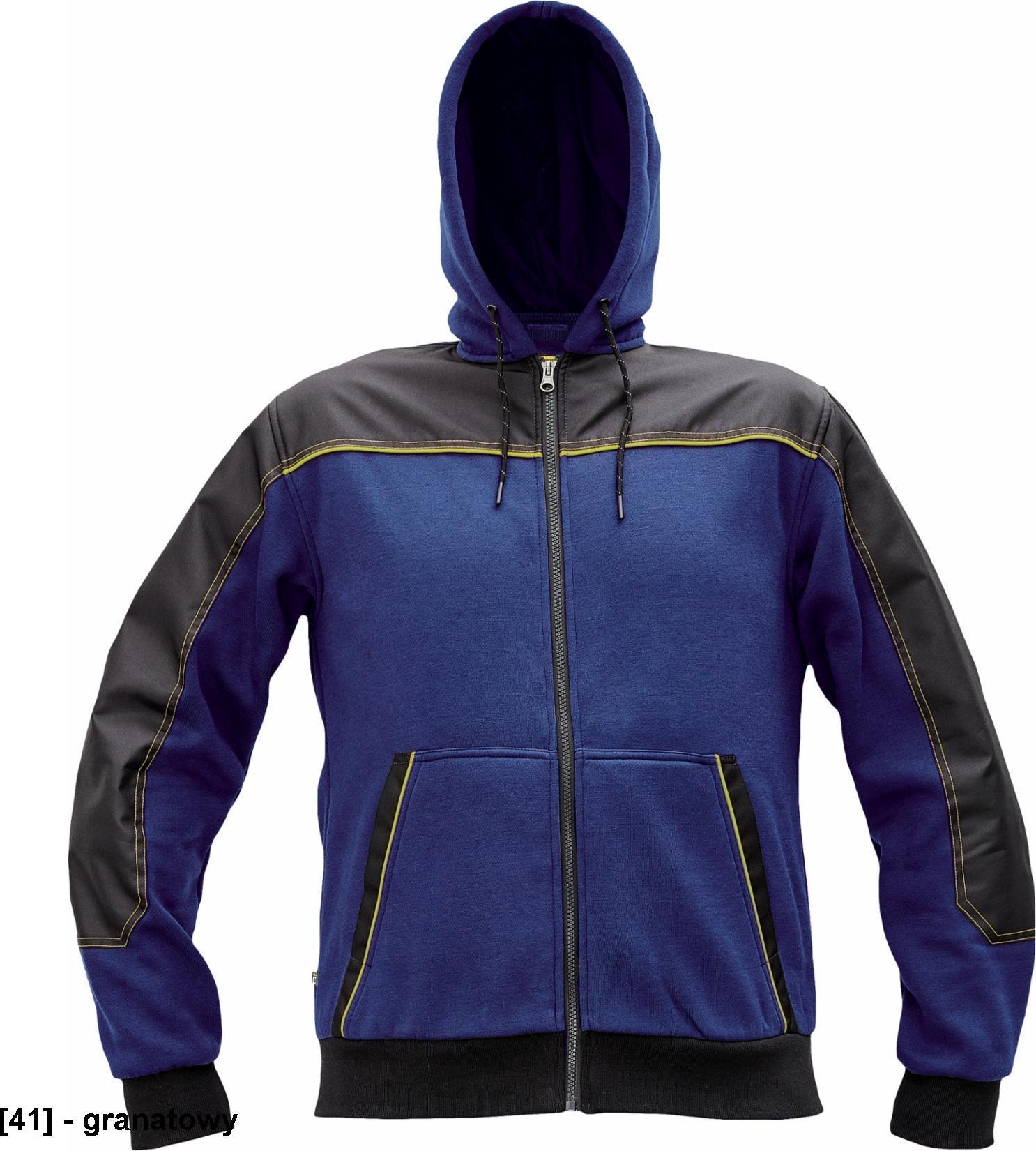 CERVA CREMORNE bluza - męska bluza z suwakiem, kaptur, 55% bawełna, 45% poliester - granatowy M