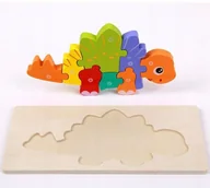Puzzle - Puzzle Drewniane Układanka Dla Dzieci Dinozaur Zestaw Zabawka Prezent 3+ - miniaturka - grafika 1