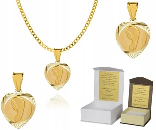Złoty łańcuszek srebro Medalik Matka Boska 45 cm DEDYKACJA P4M23 - Biżuteria dla dzieci - miniaturka - grafika 1