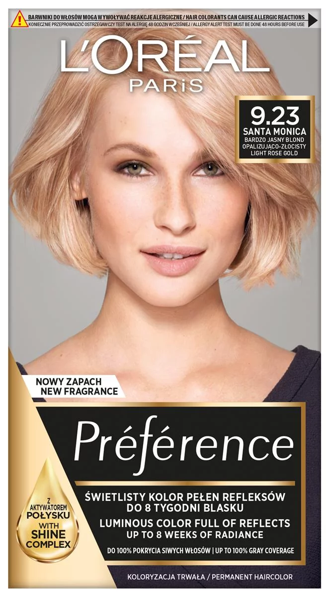 L'OREAL Récital Préférence - 9.23 - LIGHT ROSE BLOND - Farba do włosów - Trwała koloryzacja - Bardzo jasny blond L'OLBDTBBL