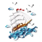 Quilling - Zestaw do Quillingu Paski Piękny Żaglowiec 40x50 cm - miniaturka - grafika 1